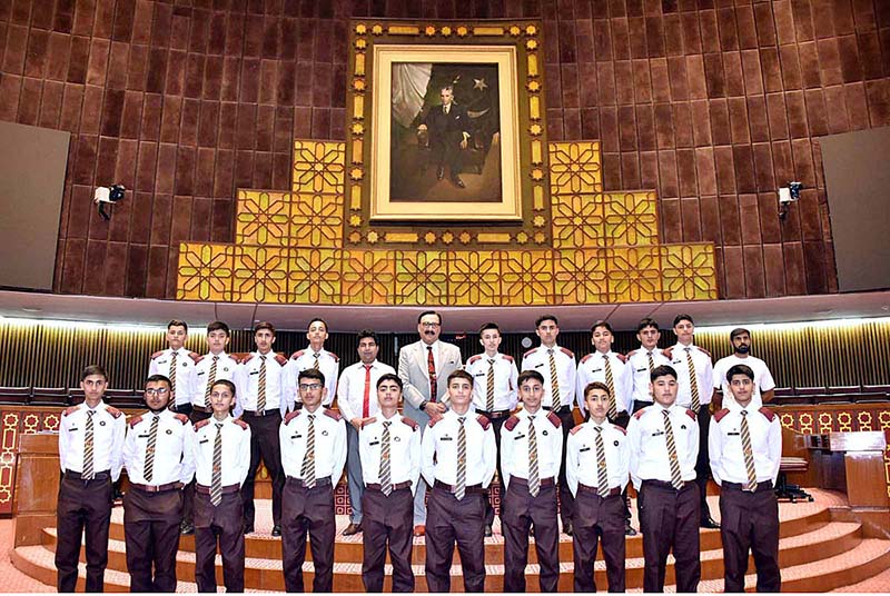 Student of the Frontier Scouts Cadet College Warsak Peshawar visiting senate Museum at parliament House