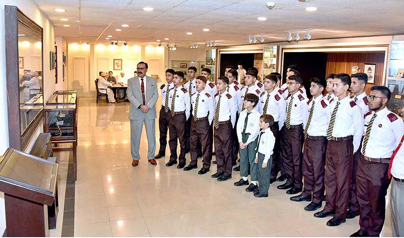 Student of the Frontier Scouts Cadet College Warsak Peshawar visiting senate Museum at parliament House