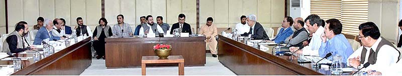 Senator Prince Ahmed Umer Ahmedzai, Chairman Senate Standing Committee On Communications presiding over a meeting of the committee at Parliament House