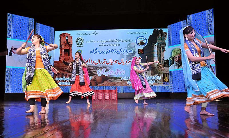 Artists performing traditional dance during Saraiki Cultural Program at PNCA