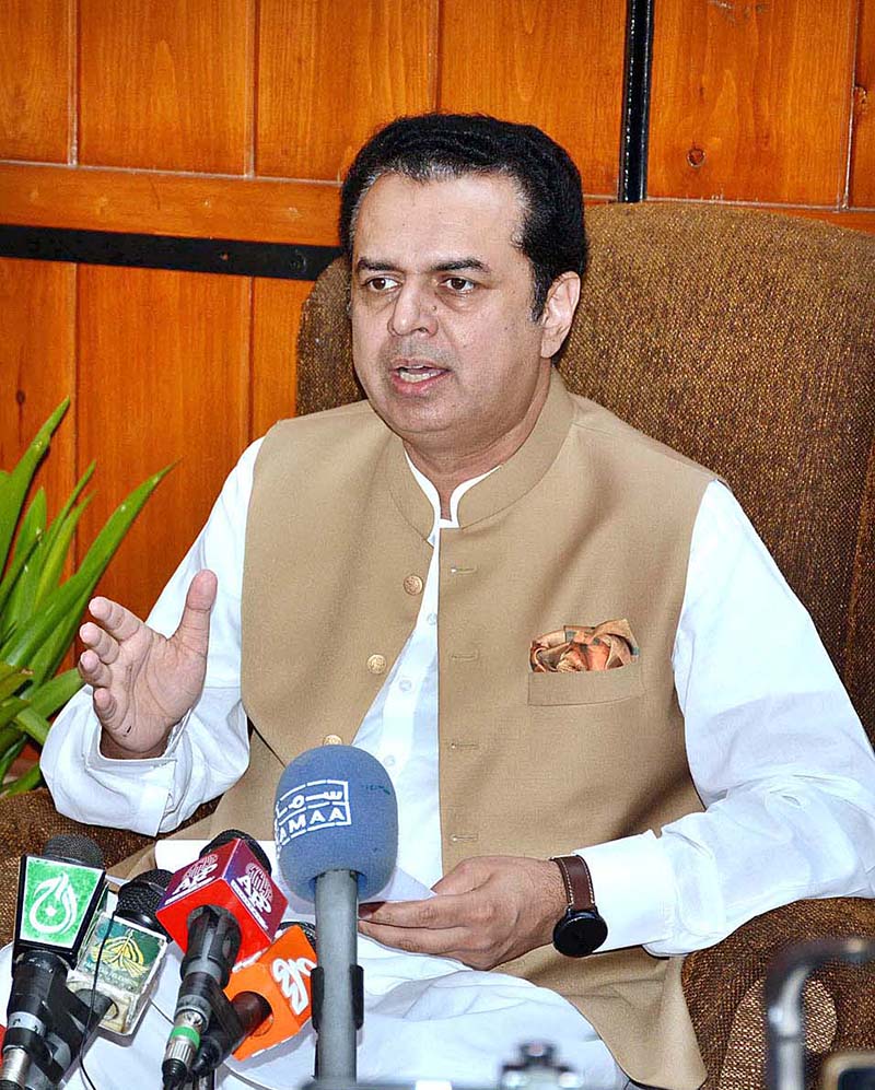 Central Leader of Pakistan Muslim League-N, Muhammad Talal Chaudhary addressing a press conference