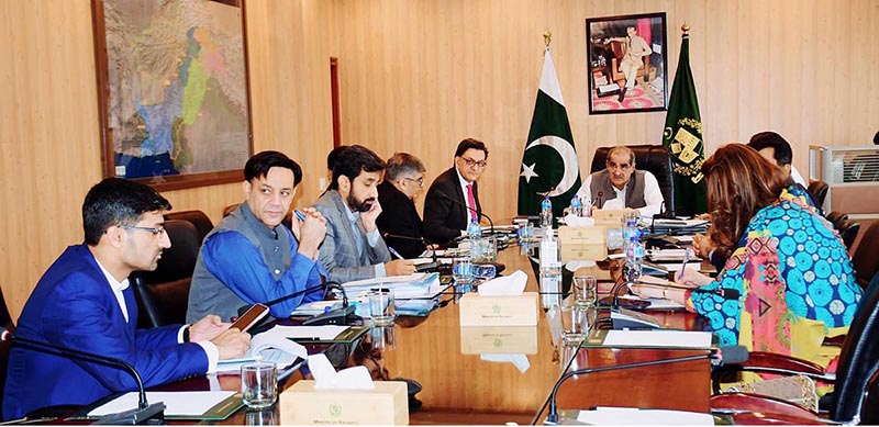 Federal Minister for Railways, Khawaja Saad Rafique chairing a meeting at Ministry of Railways