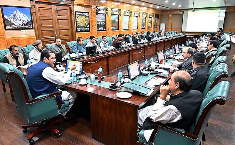 Chief Minister Gilgit-Baltistan Khalid Khurshid Khan chairs a cabinet meeting at CM Secretariat