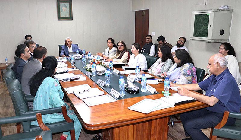 Mr. Rana Tanveer Hussain, Minister Federal Education and Professional Training, and Chairman of the Board of Governors of the National Education Foundation (NEF), chaired a meeting of the Board. Esteemed board members, including senior officers from the Ministry of Education and Finance and renowned educationists attended the meeting