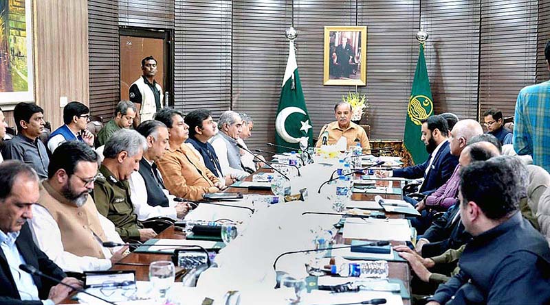 Prime Minister Muhammad Shehbaz Sharif chairs a review meeting on law and order