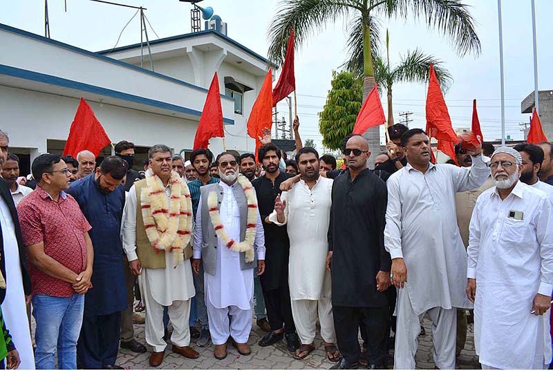 District President of Pakistan Muslim League-N Chaudhary Tariq Subhani addressing to the Pakistan Workers Federation ceremony on Labour Day