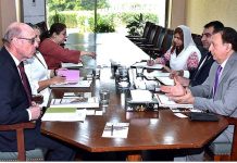 Secretary Senate, Mohammad Qasim Samad Khan in a meeting with the delegation of USAID Pakistan led by Mr. Reed Aeschliman at Parliament House