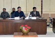 Senator Hilal Ur Rehman, Chairman Senate Standing Committee on States and Frontier Regions presiding over a meeting of the committee at Parliament House