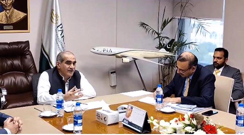 Federal Minister for Aviation, Khawaja Saad Rafique chairing a high level meeting at PIA head office