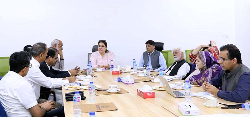 Senator Mrs. Rubina Khalid, Chairperson Senate Standing Committee On Maritime Affairs presiding over a meeting of the committee at Pakistan China Vocational And Technical Institute