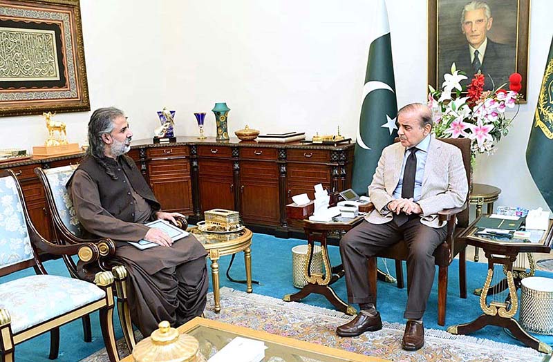 Federal Minister for Narcotics Control, Nawabzada Shahzain Bugti calls on Prime Minister Muhammad Shehbaz Sharif
