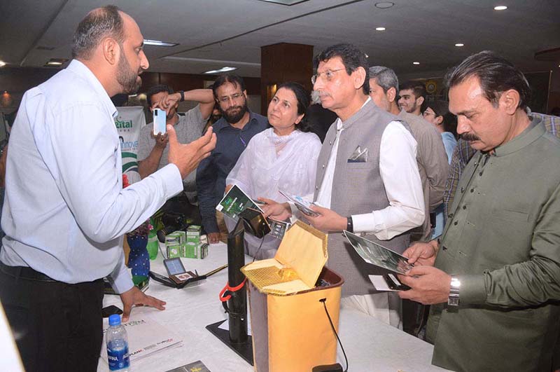 Federal Minister for Information Technology Syed Aminul Haq addressing the conference on Startups for Industries and IT Exports KATI