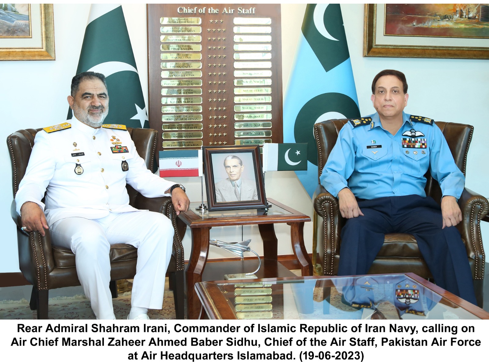 Commander Iranian Navy calls on Air Chief, lauds PAF professionalism