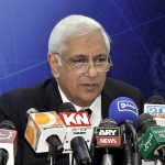 Special Assistant to Prime Minister (SAPM) on accountability, Irfan Qadir addressing a press conference at PID media center