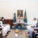 Chairman Senate Muhammad Sadiq Sanjarani, MNA Muhammad Khalid Magsi and Senator Naseebullah Bazai called on the Prime Minister Muhammad Shahbaz Sharif. Federal Minister for Law and Justice Azam Nazir Tarar was also present in the meeting