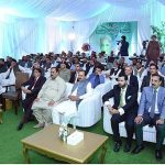 Prime Minister Muhammad Shehbaz Sharif addresses during the inaugural ceremony of the Rehabilitated and Widened Captain Karnal Sher Khan Shaheed Avenue