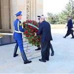 Prime Minister Muhammad Shehbaz Sharif visited Martyrs Monument in Baku Azerbaijan and laid a floral wreath