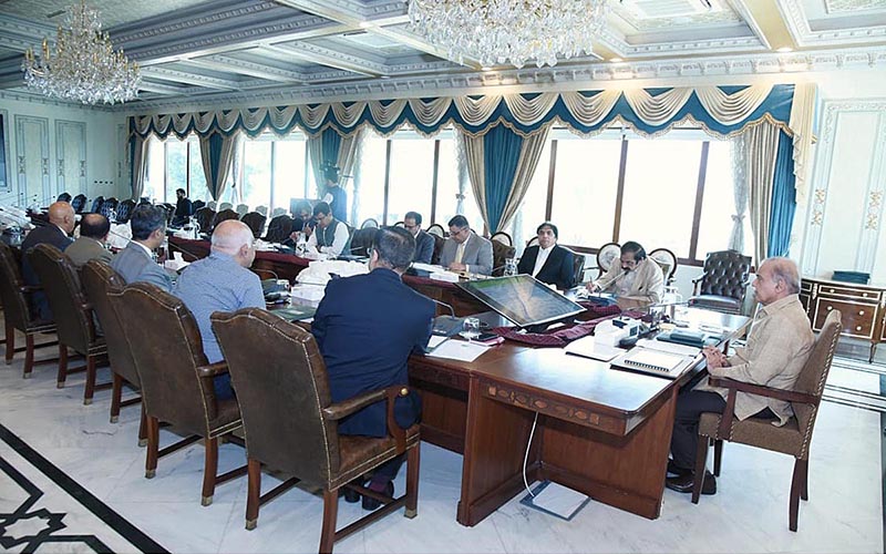 Prime Minister Muhammad Shehbaz Sharif chairs a meeting to review progress regarding ongoing Mega Development Projects