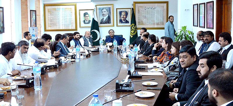 A delegation of Lawyers from Punjab Bar Council called on Federal Minister for Law and Justice Senator Azam Nazir Tarar