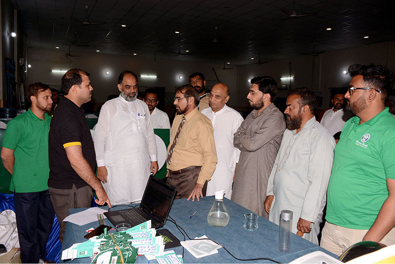 Director Hajj Lahore Iqrar Ahmed is visiting a Haji camp at Sargodha Road.