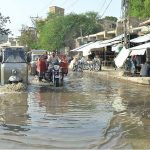 Sewerage water accumulated at Station Road need the attention of concerned authorities