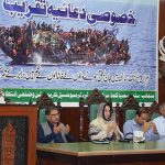 Divisional Commissioner Madam Silwat Saeed, Deputy Commissioner (DC) Ali Anan Qamar and others are offering “Fateha” during a special prayer ceremony organized for departed souls of the victims of Greece Boat incident at Municipal Corporation Hall near Station Chowk