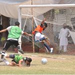 Students are giving Football trials for Prime Minister's Youth Programme Talent Hunt Youth Sports League organized by University of Sargodha Supervision of Higher Education Commission