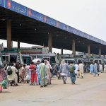A large number of people arrives at General Bus Stand to leave for hometowns to celebrate Eidul Azha with their loved ones