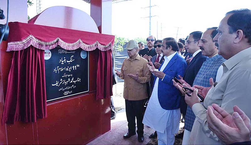 Prime Minister Muhammad Shehbaz Sharif laid the foundation stone of the construction of 11th Avenue