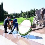 Prime Minister Muhammad Shehbaz Sharif visits the mausoleum of National Hero and first President of Azerbaijan, Haider Aliyev. Prime Minister laid a floral wreath at the mausoleum
