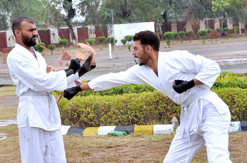 Police recruiters are showing their skills during 92th Police Passing out parade at Police Training School