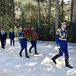 Prime Minister Muhammad Shehbaz Sharif visits the mausoleum of National Hero and first President of Azerbaijan, Haider Aliyev. Prime Minister laid a floral wreath at the mausoleum