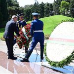 Prime Minister Muhammad Shehbaz Sharif visits the mausoleum of National Hero and first President of Azerbaijan, Haider Aliyev. Prime Minister laid a floral wreath at the mausoleum
