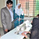 Deputy Director Collegiate Abu Hassan and Principal of Government College of Technology for Women Madam Noreen Naz visits classes after inaugurating Skill Summer Camp 2023 at Government College of Technology for Women