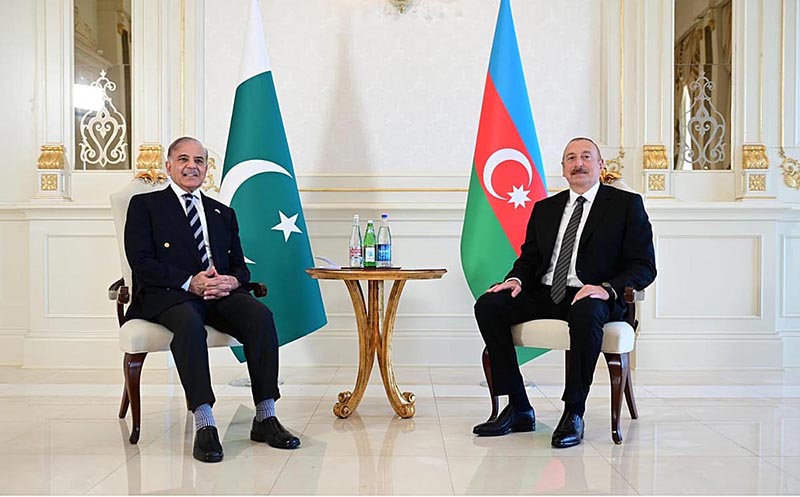 Prime Minister of Pakistan Muhammad Shehbaz Sharif meets President of Azerbaijan Ilham Aliyev