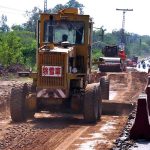 Machinery being used for extension work of Park road during the development work in federal capital