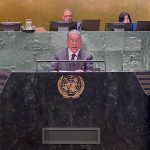 Ambassador Munir Akram, Permanent Representative of Pakistan to the United Nations speaks at the General Debate of the Plenary on Culture of Peace