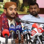 Mayor Municipal Corporation Kashif Ali Shoro addressing to media persons at Press Club