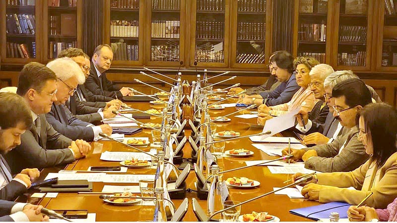 Chairman Senate, Muhammad Sadiq Sanjrani addresses the plenary session of Federation Council of the Russian Federation