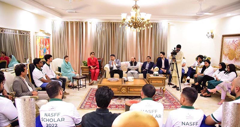 Ms. Marriyum Aurangzeb, Federal Minister for Information and Broadcasting addressing the NASFF's high achievers who are leaving for Australia to participate in the National Amateur Film Festival Award