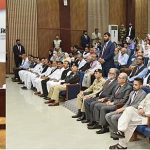 President Dr. Arif Alvi addressing the International Conference on Health Research organized by Rehman Medical Institute