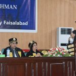 Governor of Punjab, Muhammad Baligh Ur Rehman addressing during the 3rd Convocation of Government College Women University Faisalabad (GCWUF)