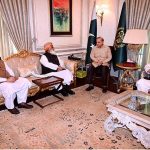 President Jamiat Ullema e Islam, Maulana Fazal Ur Rehman and Federal Minister for Communication Maulana Asad Mehmood calls on Prime Minister Muhammad Shehbaz Sharif