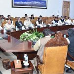 President Dr. Arif Alvi chairing a meeting on the Higher Education Sector of Khyber Pakhtunkhwa at Governor House
