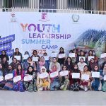 Deputy Director Youth Affairs KP Ms. Uzma Mukaram, Assistant Prof. Dr. Hamida and Deputy Registrar Ms. Tashfeen Zia in a group photo with other faculty and students during the closing ceremony of Four-Day Youth Leadership Summer Camp 2023