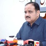 Former Chief Minister Punjab Usman Buzdar announces to quit PTI during a press conference at Quetta Press Club