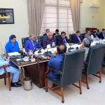 Prime Minister Muhammad Shehbaz Sharif chairing a meeting regarding human smuggling and the recent capsizing of a boat in the Mediterranean near Greece