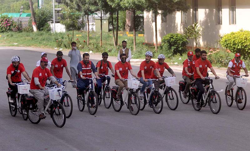 Students from various institutions, Regular Blood Donors PRCS Staff & Volunteers Pakistan Red Crescent Society (PRCS) in collaboration with its Red Cross Red Crescent Movement partners, will organize cycling event 'Donors on Wheels' in connection with World Blood Donor Day 2023 at Jinnah Sports Complex, outside Liaqat Gymnasium