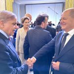 Prime Minister Muhammad Shehbaz Sharif meets German Chancellor Olaf Scholz on the sidelines of the Summit for a New Global Financial Pact