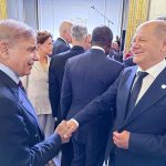 Prime Minister Muhammad Shehbaz Sharif meets German Chancellor Olaf Scholz on the sidelines of the Summit for a New Global Financial Pact